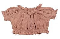 Starorůžová strukturovaná crop halenka 