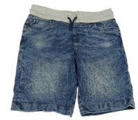 Modré teplákovo/riflové kraťasy s elastickým pasem Y.F.K. 