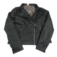 Černý koženkový crop podšitý křivák 