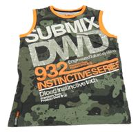 Khaki-oranžové tílko s nápisem C&A