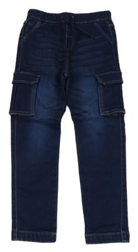 Tmavomodré cargo teplákové rifle Matalan