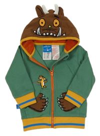 Zeleno-hnědá propínací mikina s kapucí - Grufflao Blade&Rose