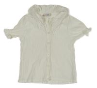 Bílá muchlaná halenka s madeirovým límečkem I.can