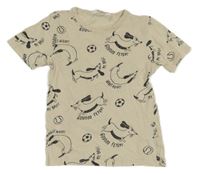 Béžové tričko s pejsky H&M