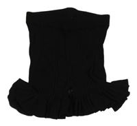 Černé žebrované úpletové kraťasy s volánky River Island 