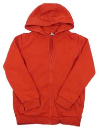 Červená propínací mikina s kapucí Tu