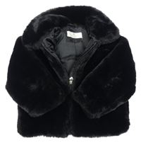 Černá kožešinová podšitá bunda s límečkem H&M