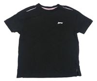 Černé tričko s logem Slazenger