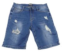 Modré riflové kraťasy s prošoupáním denim day