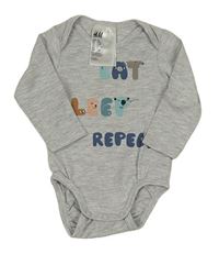 Šedé melírované body s nápisy/zvířátky H&M