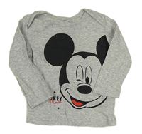 Šedé melírované triko s Mickey George