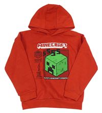 Červená mikina s Minecraft a kapucí PRIMARK