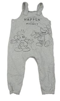 Šedé melírované laclové tepláky s Mickey George