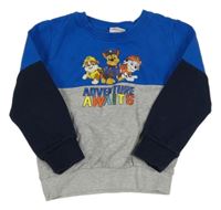 Modro-šedo-tmavomodrá mikina s PAW PATROL nickelodeon