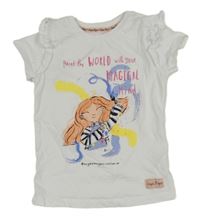 Bílé tričko s dívkou a volánky George