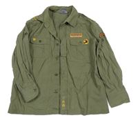 Khaki košile s nášivkami H&M