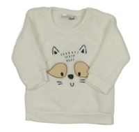 Bílá plyšová mikina s čumáčkem Ergee