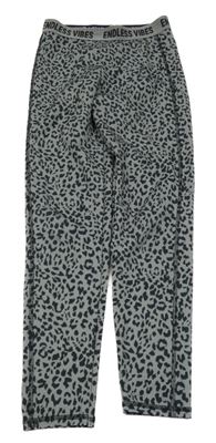 Šedo-černé vzorované sportovní legíny s nápisy George