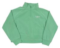 Pistáciová crop mikina s nápisy ZARA