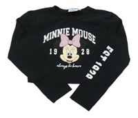 Černé crop triko s Minnie Disney