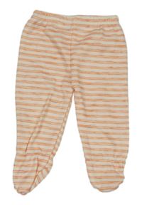 Bílo-oranžové pruhované teplé polodupky 