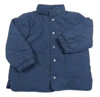 Tmavomodrá prošívaná šusťáková jarní zateplená bunda H&M