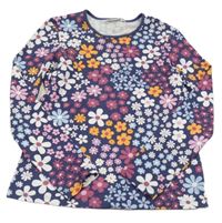 Tmavomodré květované triko Kids
