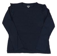 Tmavomodré triko s volánky F&F