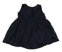 Tmavomodré puntíkaté šaty 