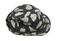 Tmavomodrý slaměný klobouk s listy H&M