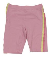 Růžové legínové kraťasy s pruhy H&M
