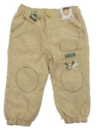 Nové - béžové šusťákové podšité kalhoty s losem Ergee