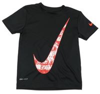 Černé funkční sportovní tričko s logem Nike