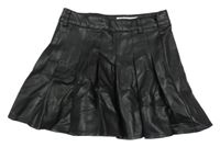 Černá skládaná koženková sukně ZARA