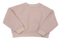 Pudrová žebrovaná oversize crop mikina PRIMARK