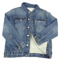 Modrá plísňová riflová zateplená bunda RIVER ISLAND