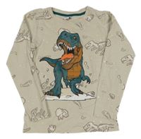 Světlebéžové triko s dinosaurem dopodopo