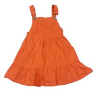 Oranžové plátěné šaty 