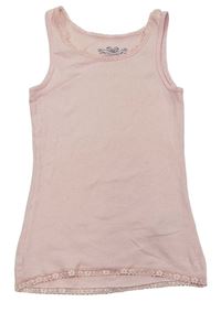 Růžová žebrovaná košilka s krajkou Pepperts