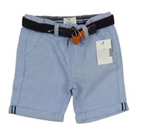 Světlemodré plátěné chino kraťasy s páskem Jasper Conran