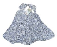 Bílo-modré vzorované lehké šaty Primark