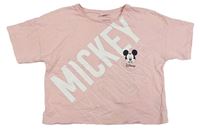 Růžové crop tričko s Mickeym zn. Disney