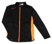 Černo-neonově oranžová sportovní propínací funkční mikina Uhlsport