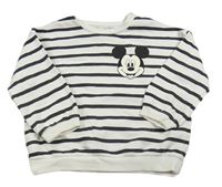 Bílo-černá pruhovaná mikina s Mickeym H&M