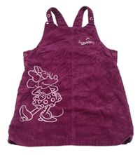 Vínové manšestrové laclové šaty s Minnie zn. Primark