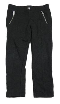 Antracitové melírované tregíny se zipy H&M