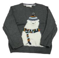 Tmavošedý svetr s medvědem H&M