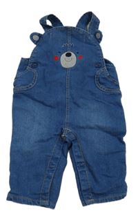 Modré podšité laclové rifle s medvědem C&A