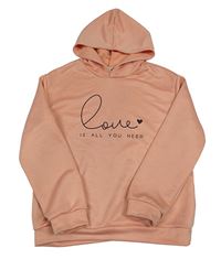 Růžová mikina s nápisem a kapucí Shein