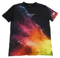 Černo-barevné vzorované tričko s nápisem Next